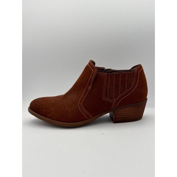 Earth Origins Womens Suede Ankle Boots With Side Zipper Closure In Brown Sz 7.5 - Picture 5 of 8